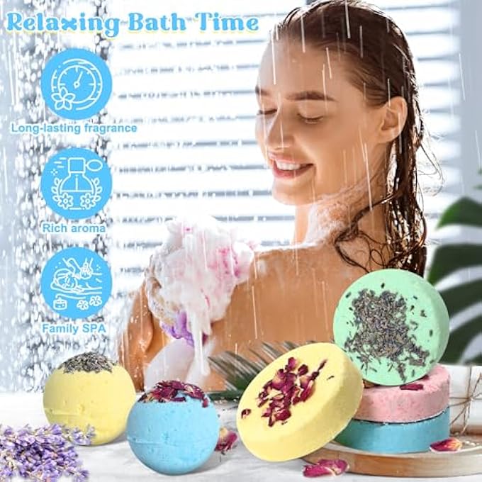 JUYRLE Bath Bomb Making Kit- 49Pcs DIY Bath Bomb Kit for Aldult, Make Your Own Shower Bombs, Spa Craft Kits with Bath Bomb Press, Molds, Bath & Bathing Making Supplies Gifts for Mom Women - Image 3